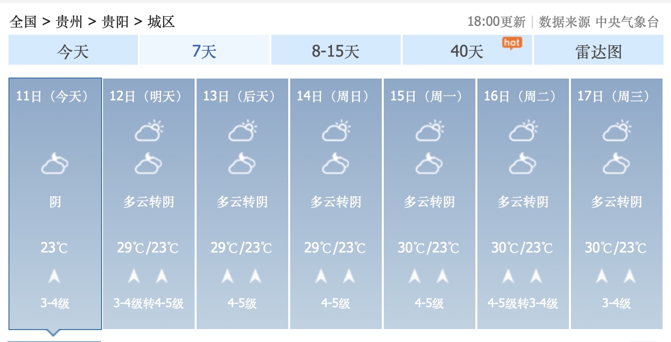 贵州15天气预报/贵州的天气预报30天查询-第3张图片